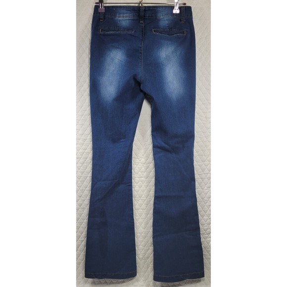 V.I.P Jeans Mid-Rise Bootcut Snap Ankle Cotton Blend Denim Blue Size 11 / 12 - Picture 4 of 16